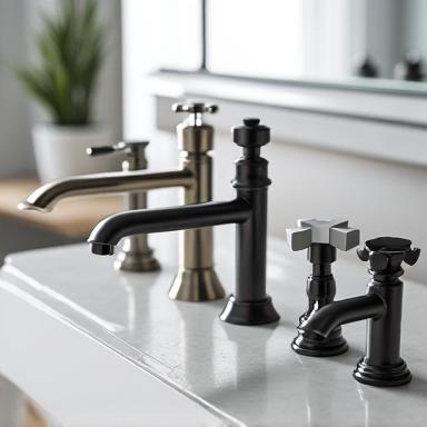 Modern and classic bathroom and kitchen faucets.